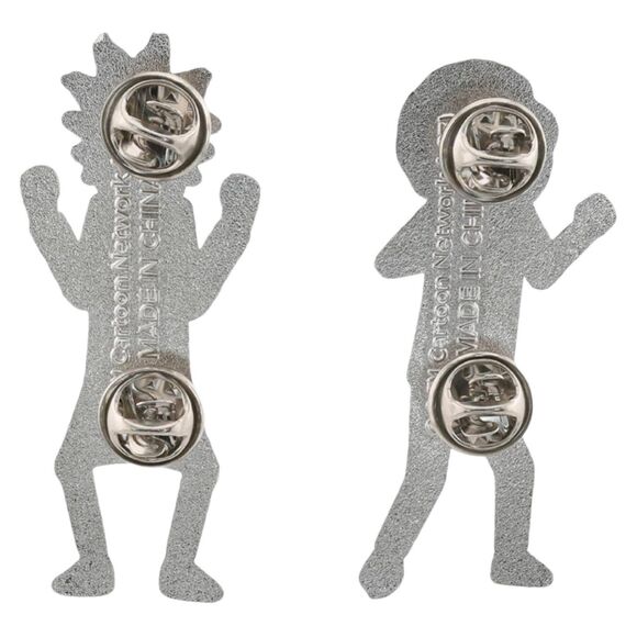 NEW Rick and Morty 2 Pairs of Novelty Socks + 2 Enamel Pins Cartoon Sci-Fi - Picture 4 of 6